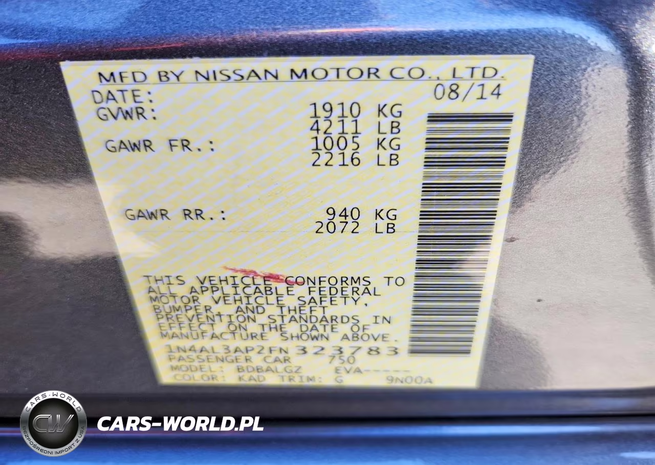 2015 Nissan Altima 2.5 S VIN:1N4AL3AP2FN323783 - 12