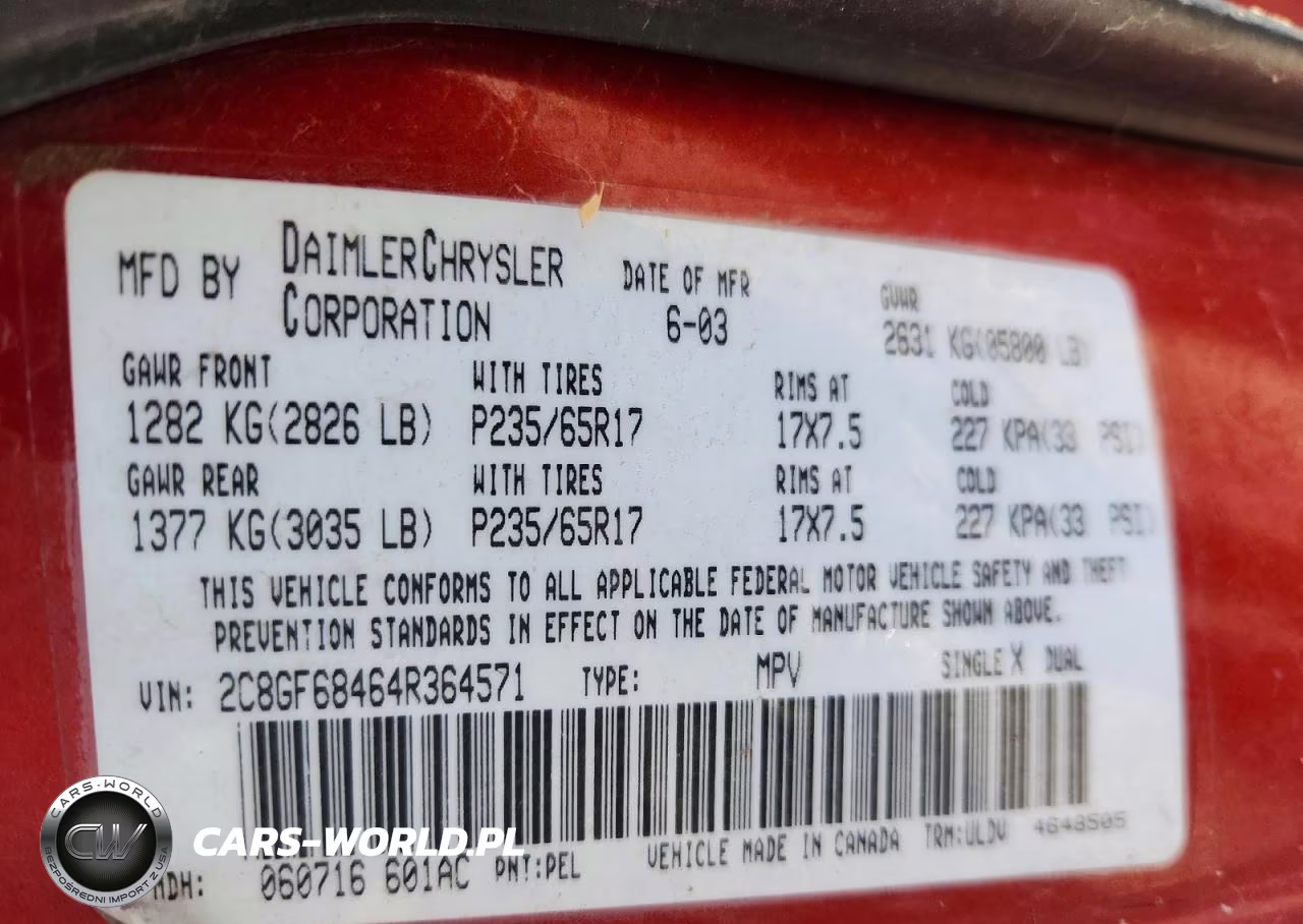 2004 Chrysler Pacifica VIN:2C8GF68464R364571 - 13