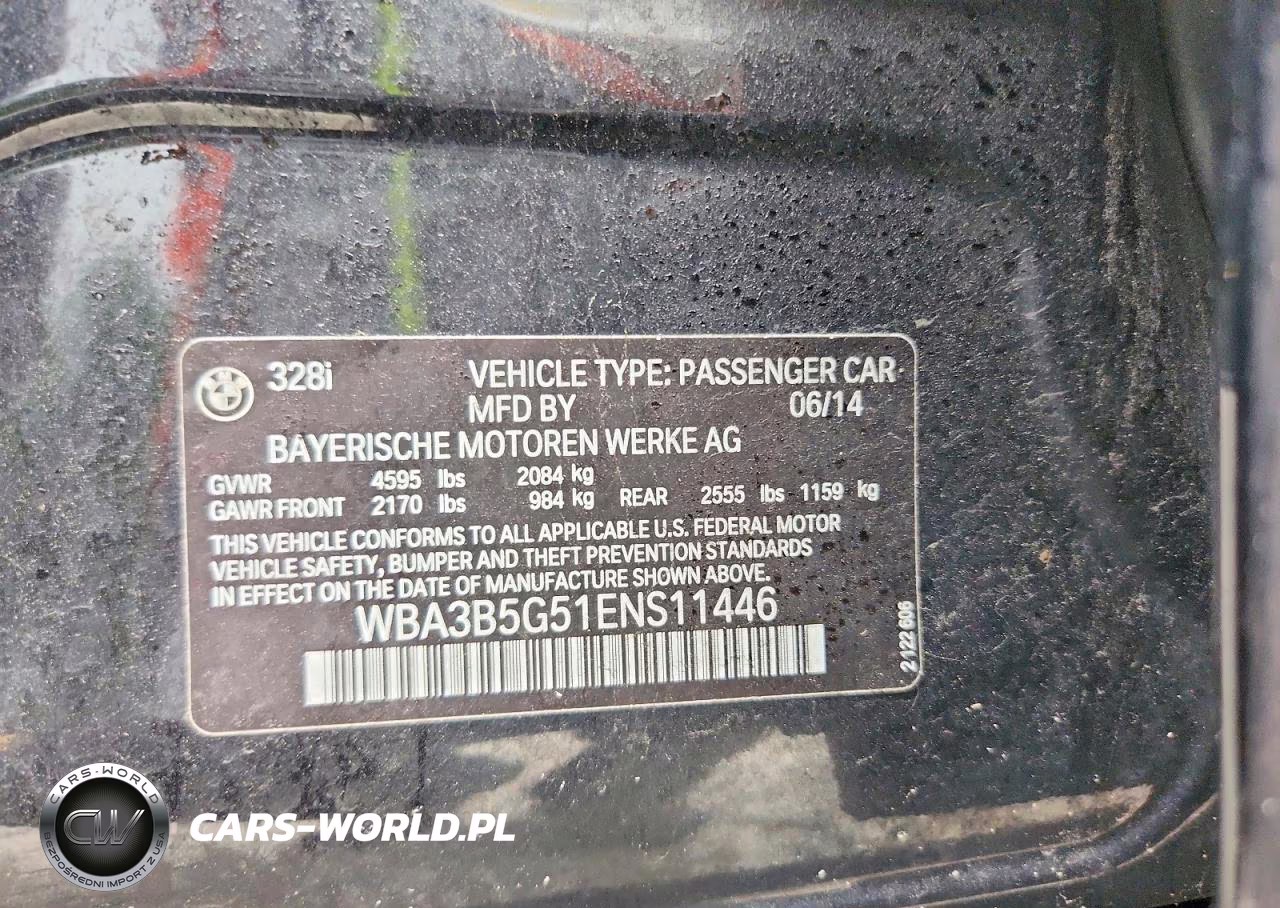 2014 BMW 328 Xi Sulev VIN:WBA3B5G51ENS11446 - 12