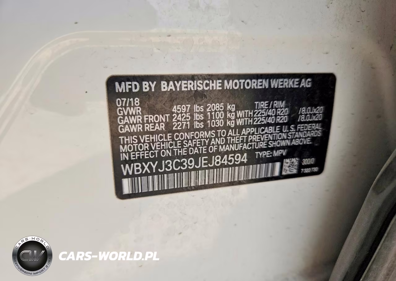 2018 BMW X2 Sdrive28I VIN:WBXYJ3C39JEJ84594 - 12