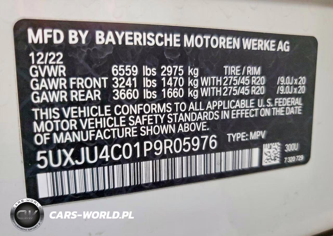 2023 BMW X5 M50I VIN:5UXJU4C01P9R05976 - 13