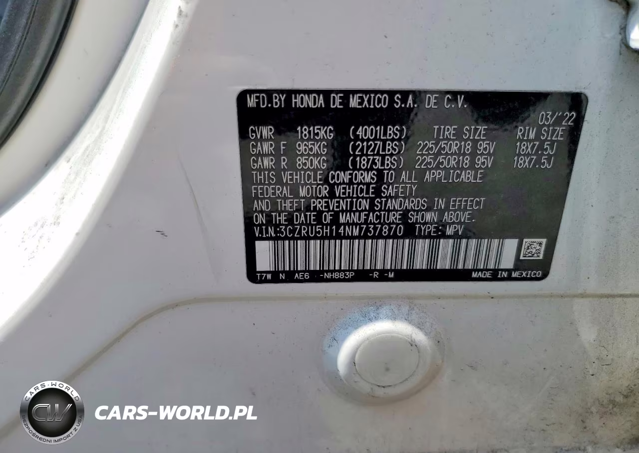 2022 Honda Hr-V Sport VIN:3CZRU5H14NM737870 - 13