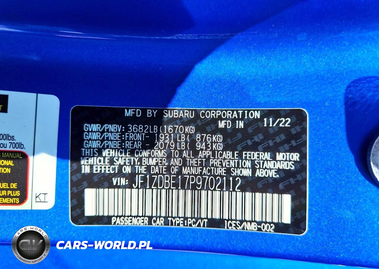 2023 Subaru Brz Limited VIN:JF1ZDBE17P9702112 - 13