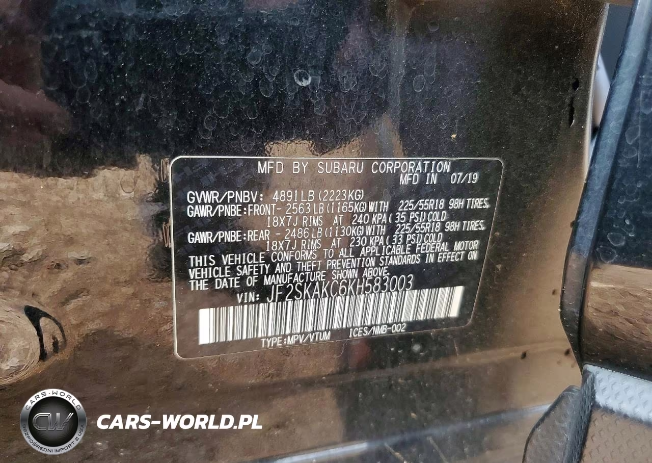 2019 Subaru Forester Sport VIN:JF2SKAKC6KH583003 - 12