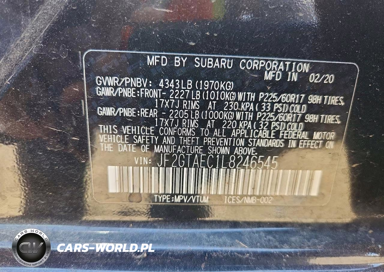 2020 Subaru Crosstrek Premium VIN:JF2GTAEC1L8246545 - 13