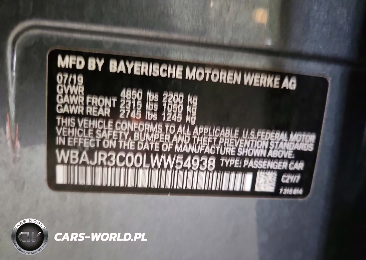 2020 BMW 530 I VIN:WBAJR3C00LWW54938 - 12
