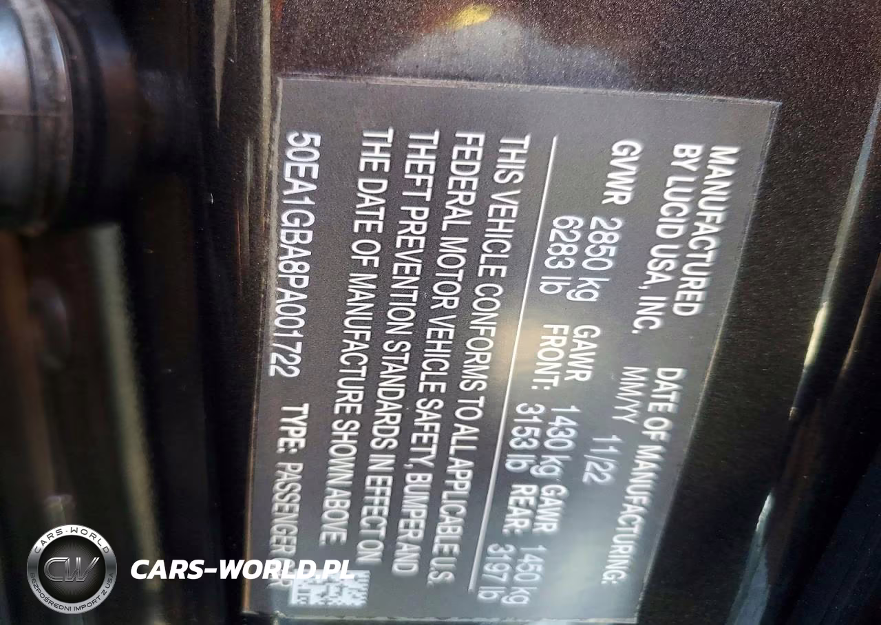 2023 Lucid Motors Air Grand Touring VIN:50EA1GBA8PA001722 - 12