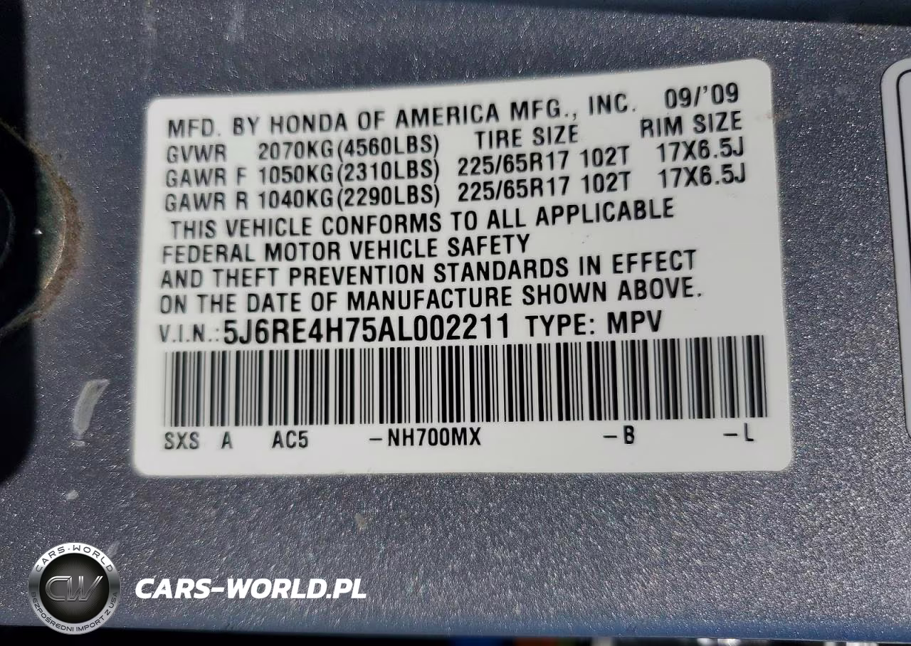 2010 Honda Cr-V Exl VIN:5J6RE4H75AL002211 - 13