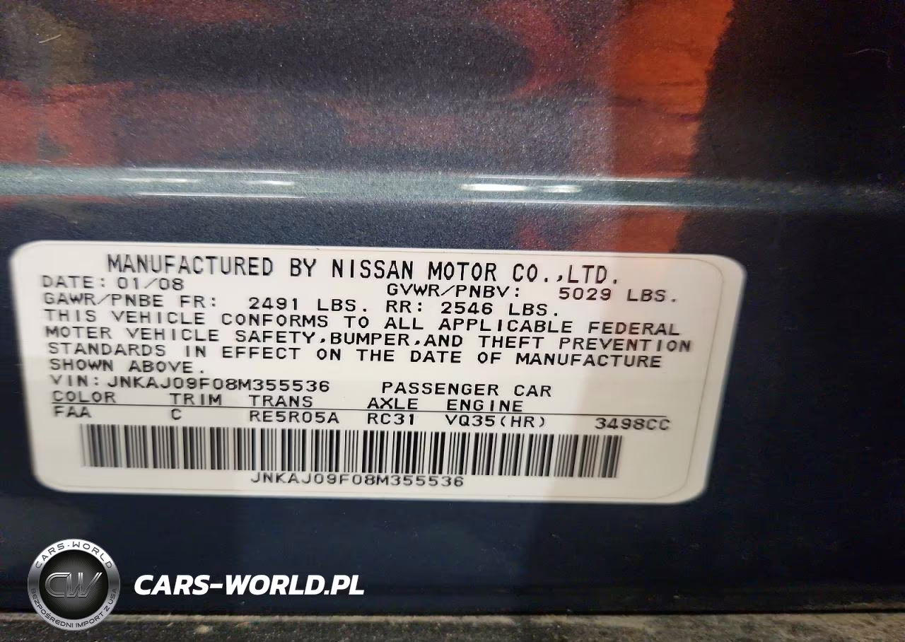2008 Infiniti Ex35 Base VIN:JNKAJ09F08M355536 - 13