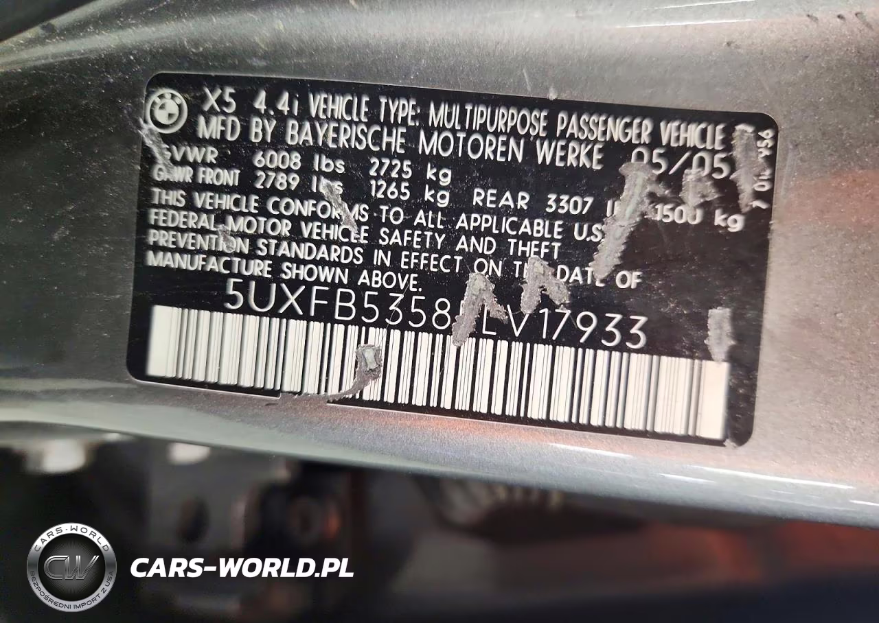 2005 BMW X5 VIN:5UXFB53585LV17933 - 13