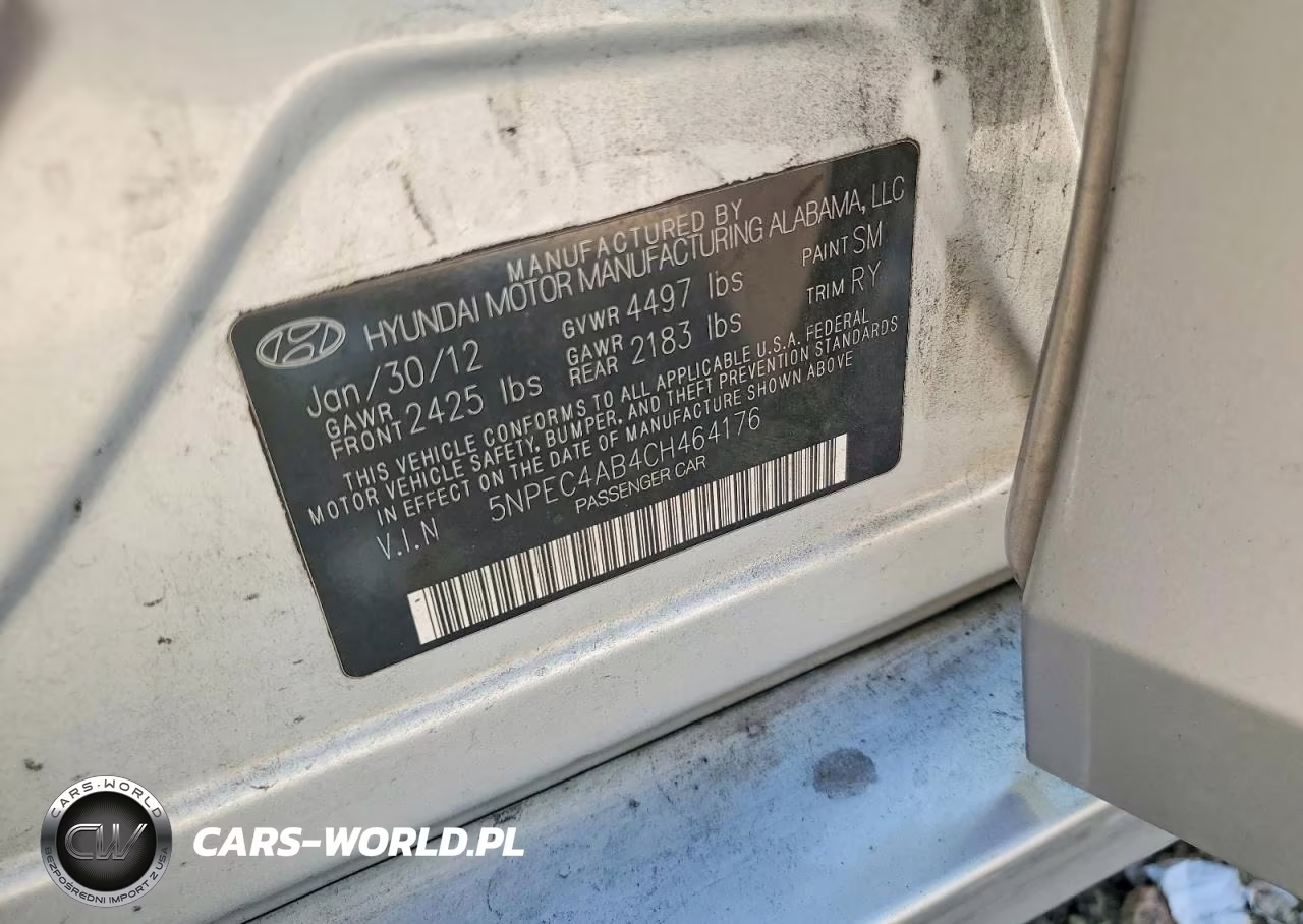 2012 Hyundai Sonata Limited 2.0T VIN:5NPEC4AB4CH464176 - 12