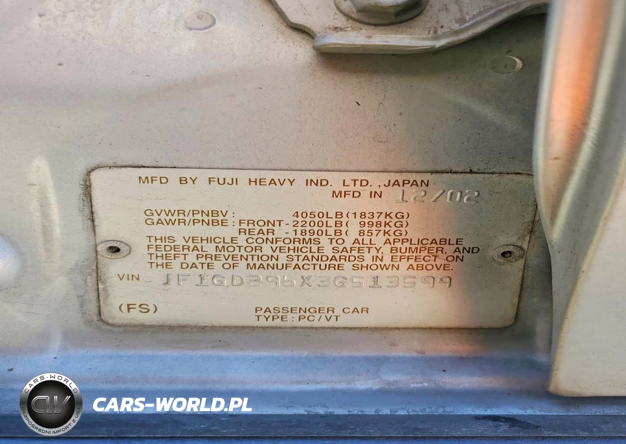 2003 Subaru Impreza Wrx VIN:JF1GD296X3G513599 - 12
