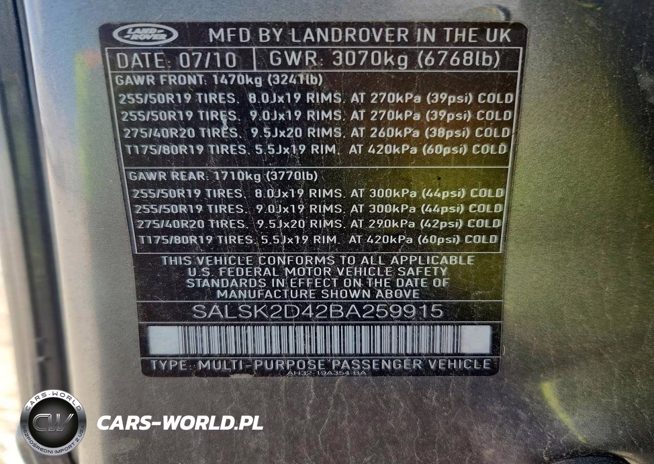 2011 Land Rover Range Rover Sport Lux VIN:SALSK2D42BA259915 - 13