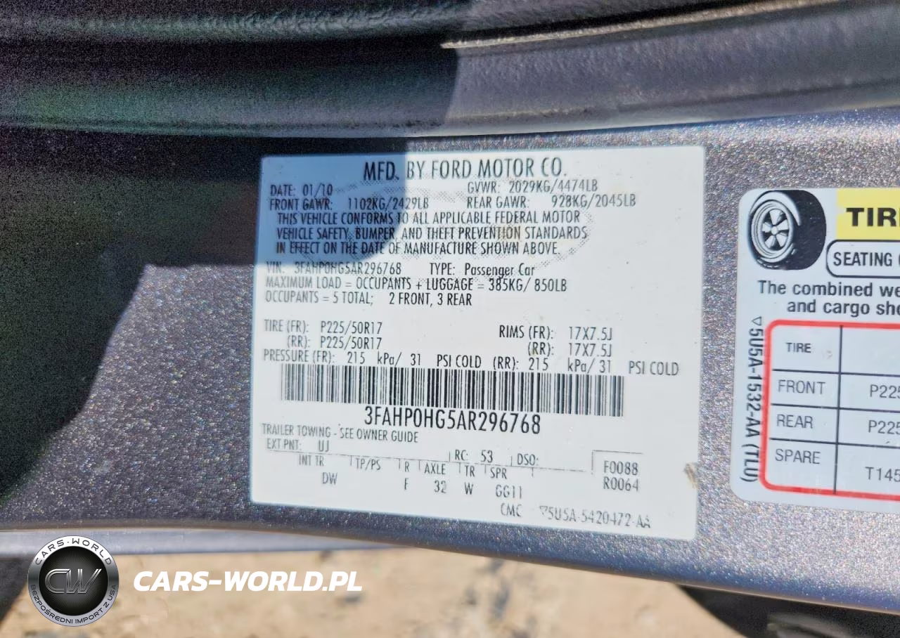 2010 Ford Fusion Se VIN:3FAHP0HG5AR296768 - 12