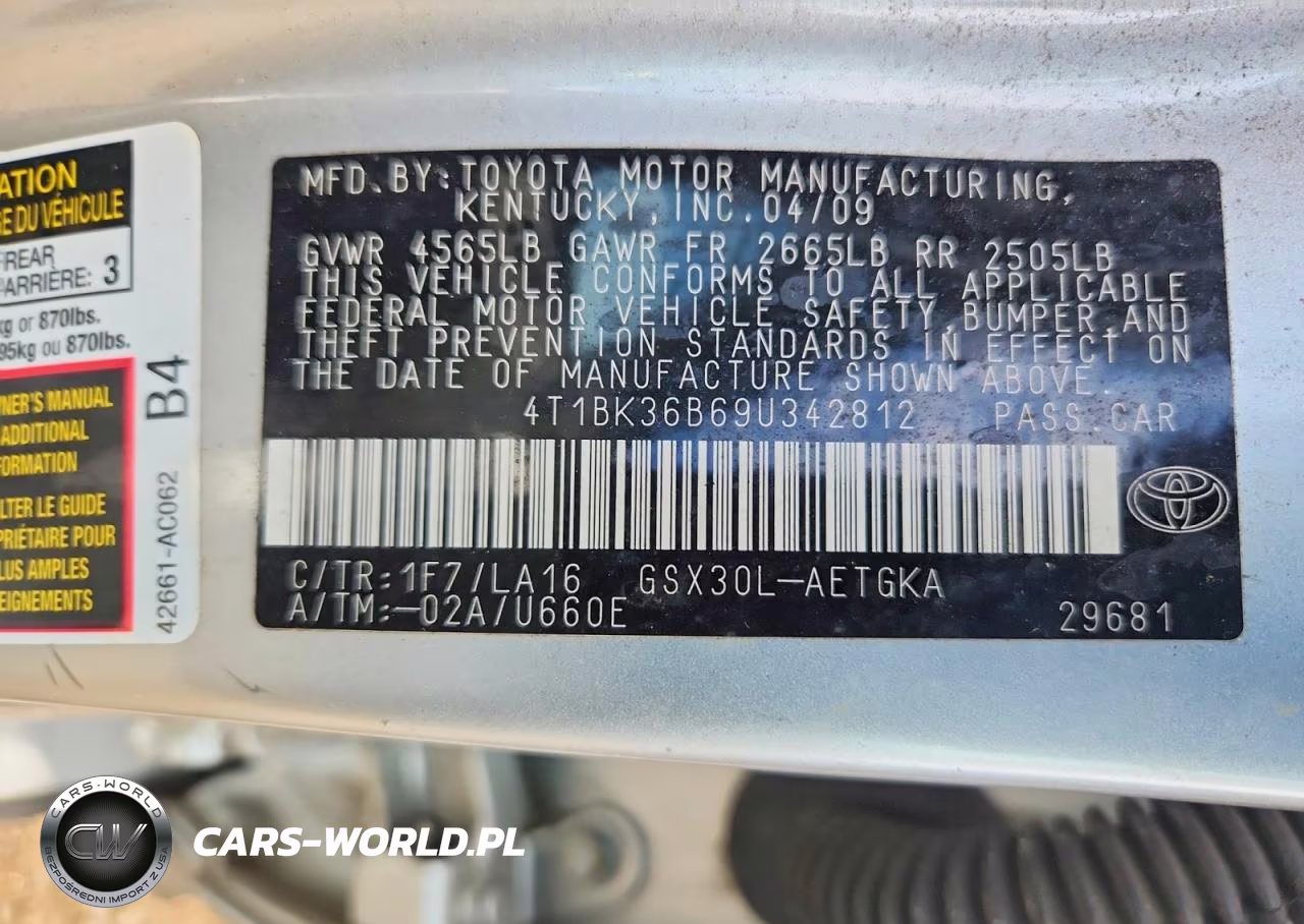 2009 Toyota Avalon Xls VIN:4T1BK36B69U342812 - 12