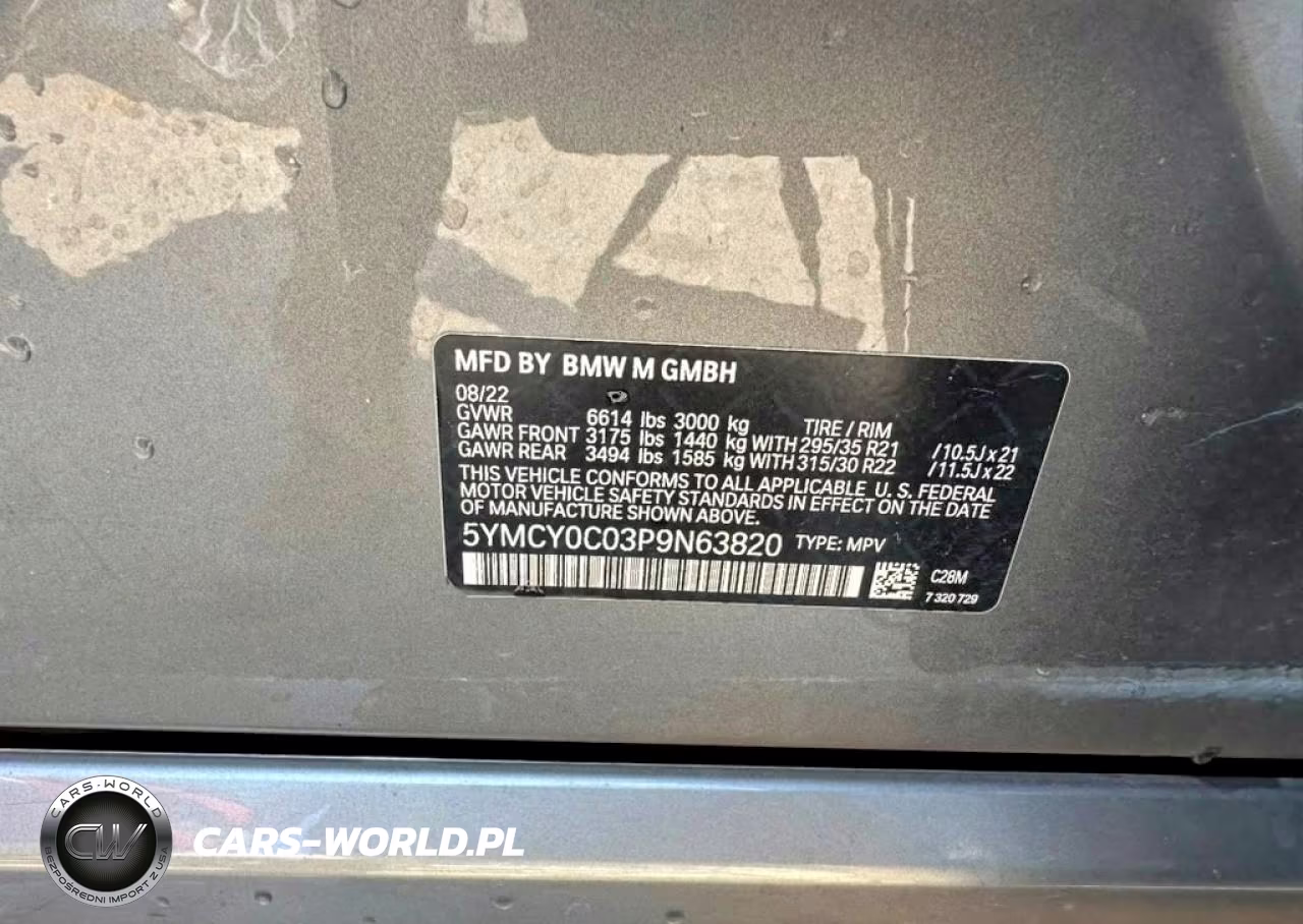 2023 BMW X6 M VIN:5YMCY0C03P9N63820 - 10
