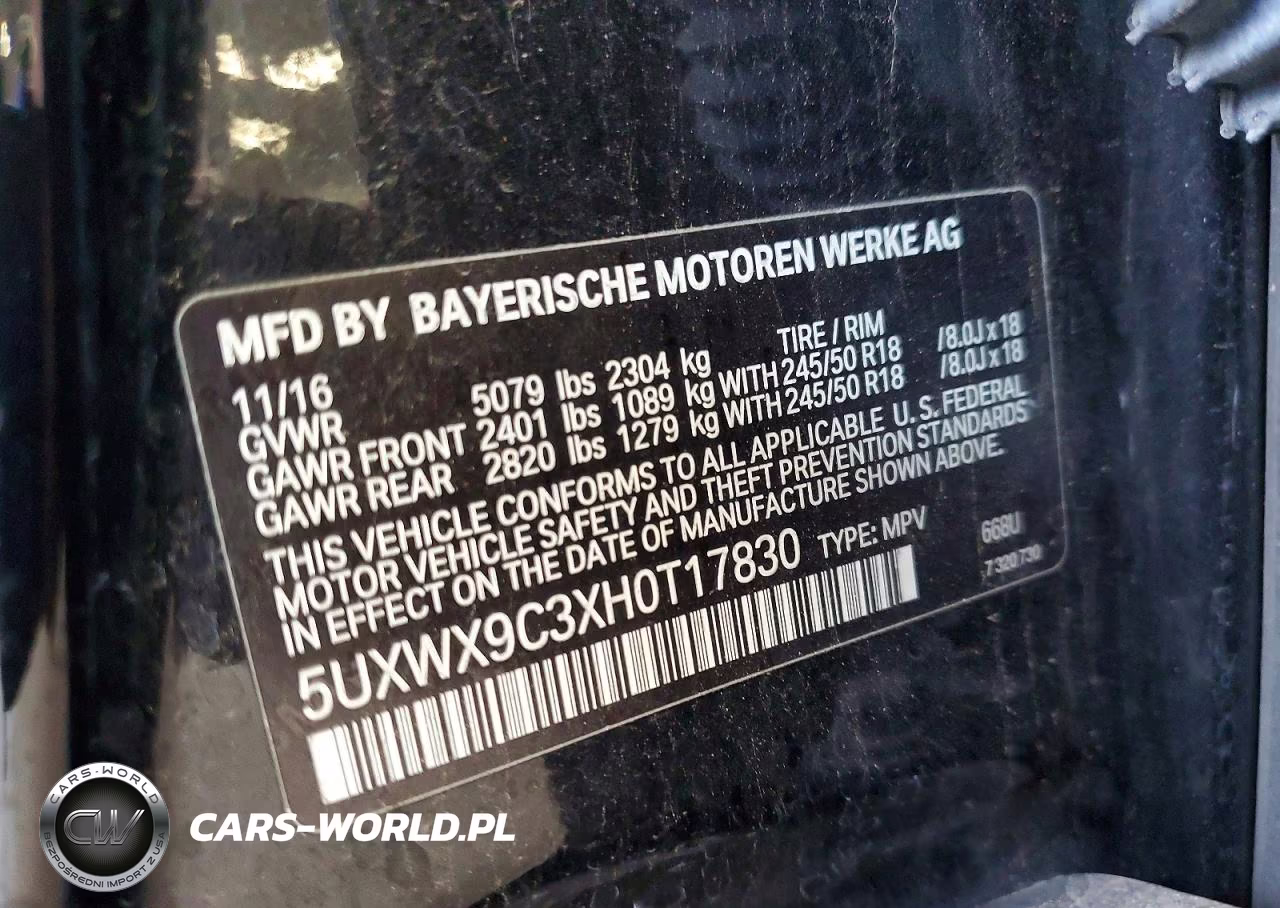 2017 BMW X3 xDrive28I VIN:5UXWX9C3XH0T17830 - 13
