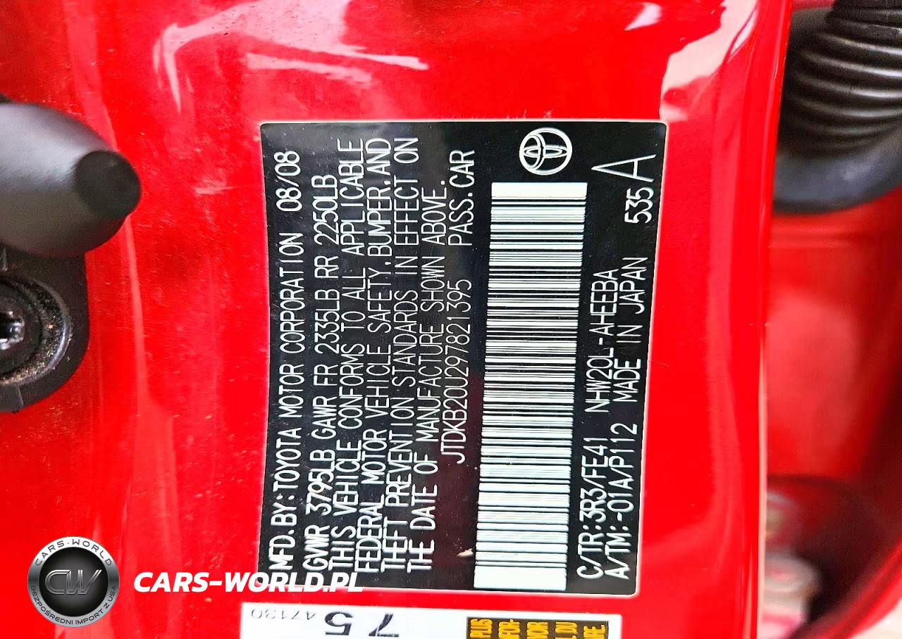 2009 Toyota Prius Base VIN:JTDKB20U297821395 - 12