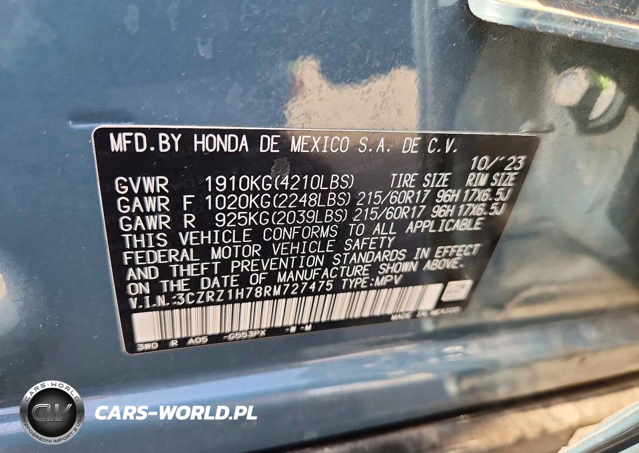 2024 Honda Hr-V VIN:3CZRZ1H78RM727475 - 13