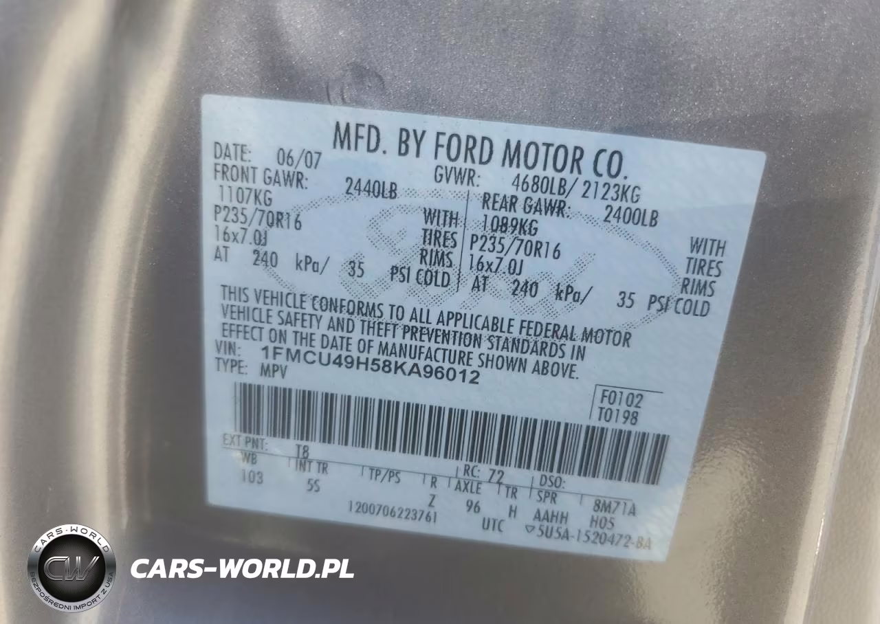 2008 Ford Escape Hev VIN:1FMCU49H58KA96012 - 13