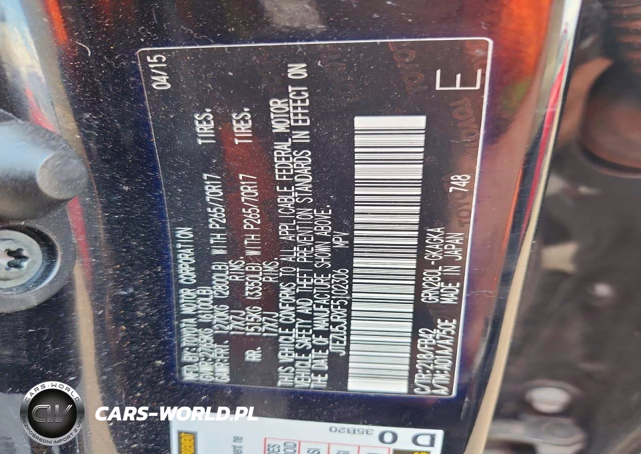 2015 Toyota 4Runner Sr5 VIN:JTEZU5JRXF5102306 - 13