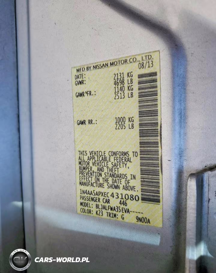2014 Nissan Maxima 3.5 S VIN:1N4AA5APXEC431080 - 12