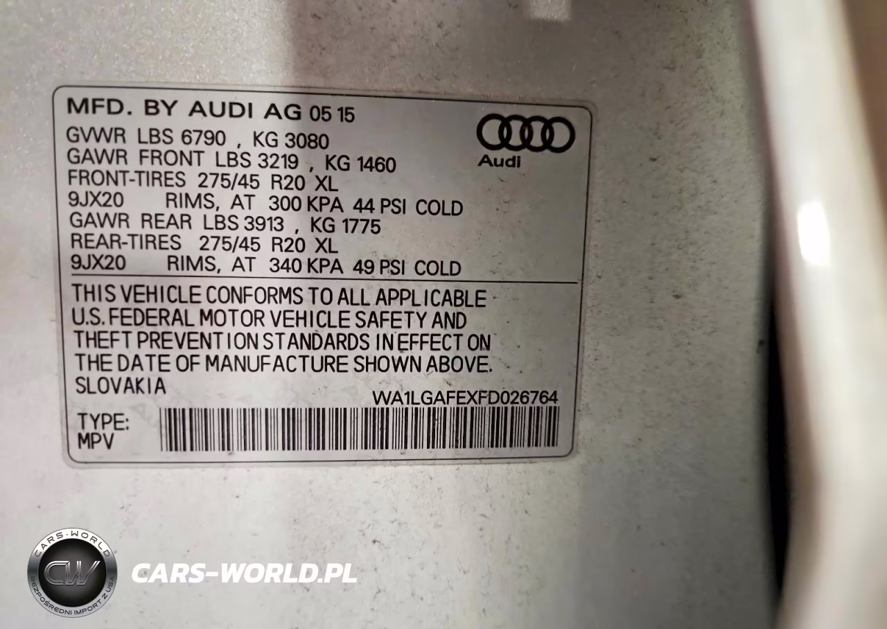 2015 Audi Q7 Premium Plus VIN:WA1LGAFEXFD026764 - 14