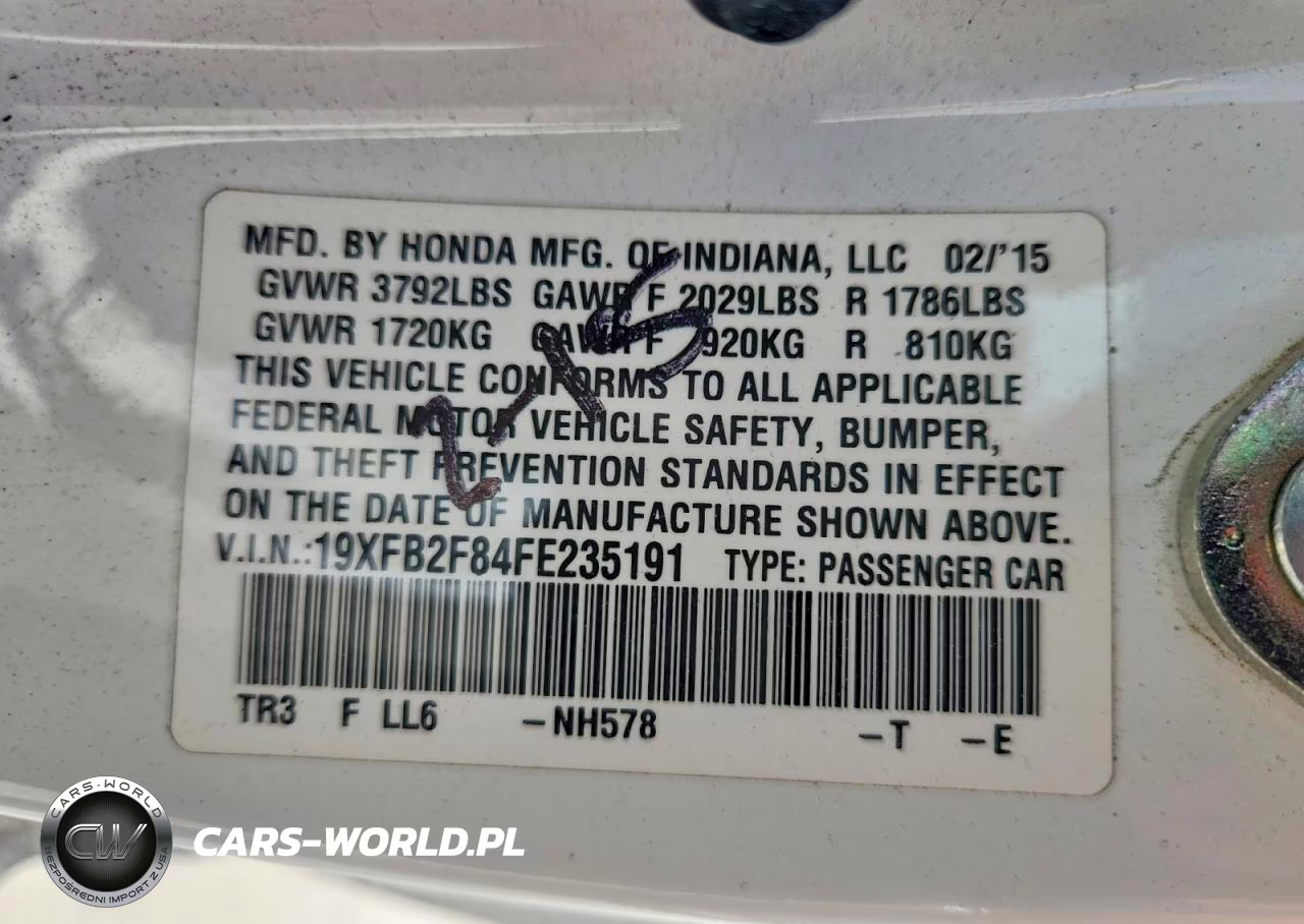 2015 Honda Civic Ex VIN:19XFB2F84FE235191 - 12