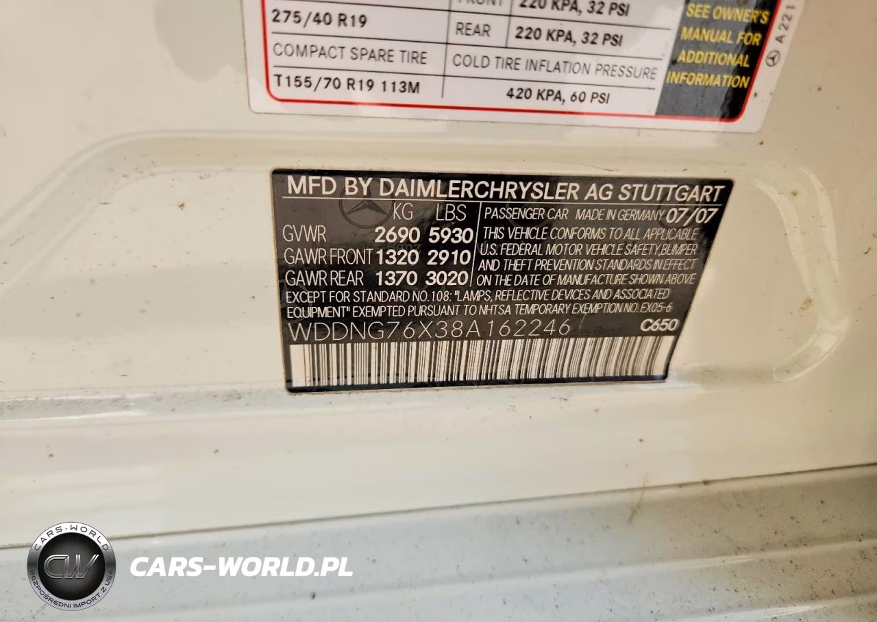 2008 Mercedes-Benz S 600 VIN:WDDNG76X38A162246 - 12