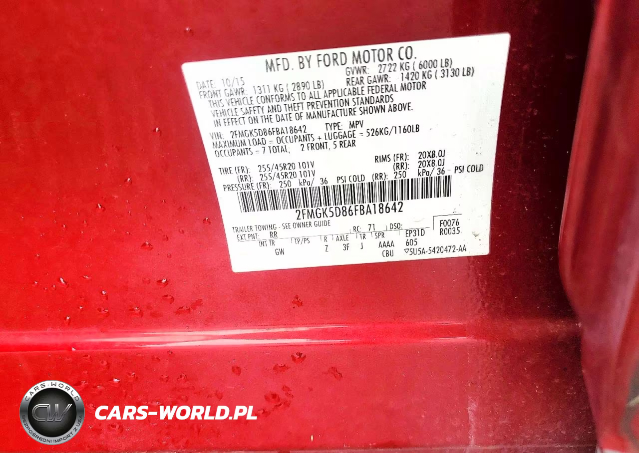 2015 Ford Flex Limited VIN:2FMGK5D86FBA18642 - 12