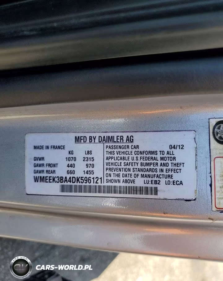 2013 Smart Fortwo Passion VIN:WMEEK3BA4DK596121 - 12
