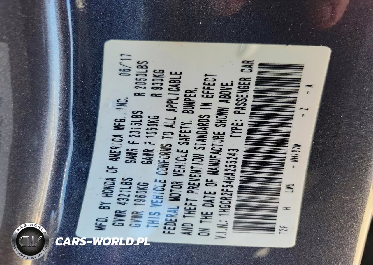 2017 Honda Accord Sport VIN:1HGCR2F54HA255243 - 13