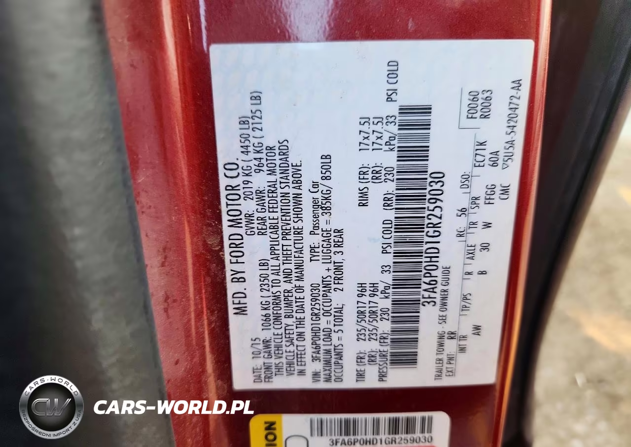 2016 Ford Fusion Se VIN:3FA6P0HD1GR259030 - 12