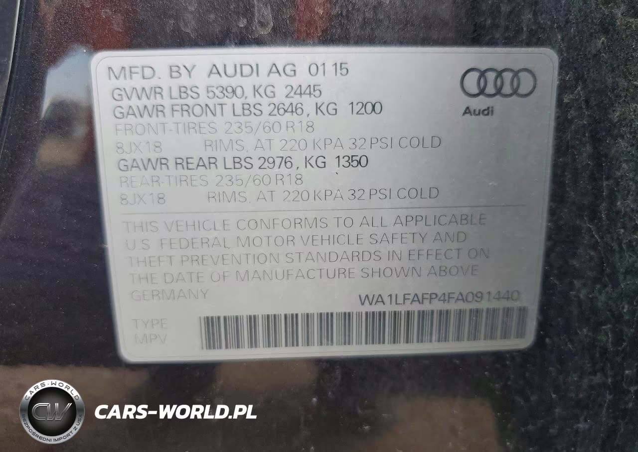 2015 Audi Q5 Premium Plus VIN:WA1LFAFP4FA091440 - 13