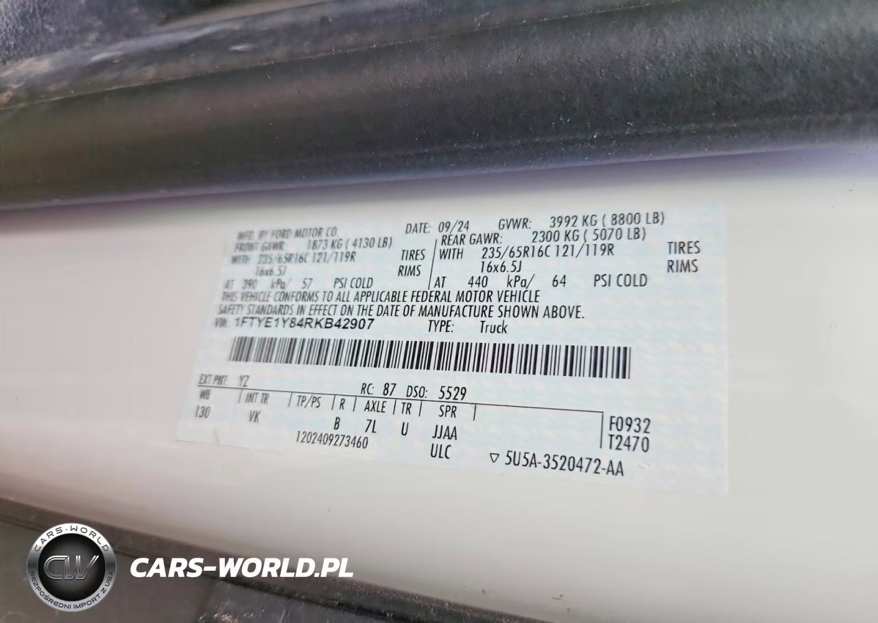 2024 Ford Transit T-150 VIN:1FTYE1Y84RKB42907 - 12