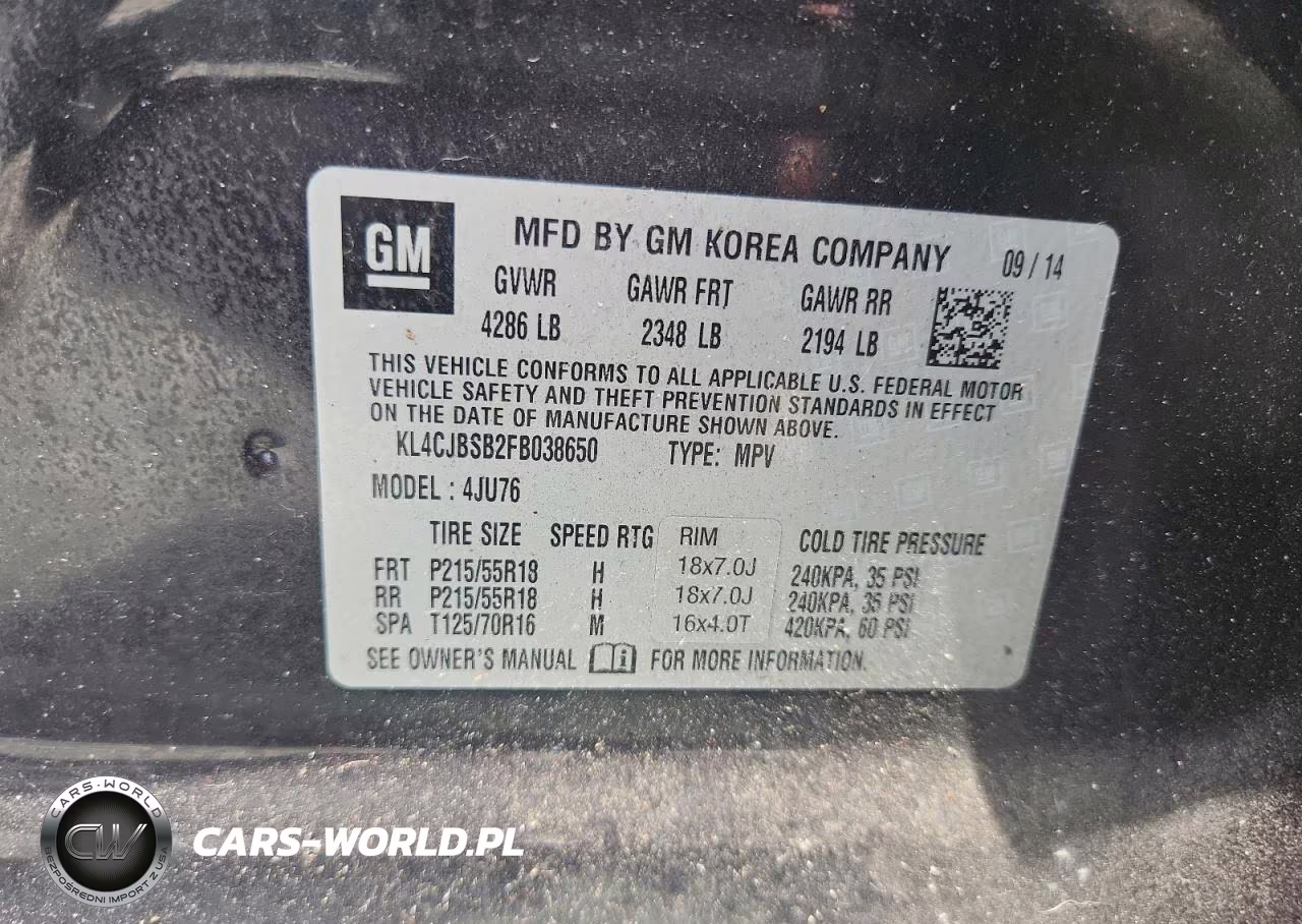 2015 Buick Encore Convenience VIN:KL4CJBSB2FB038650 - 13