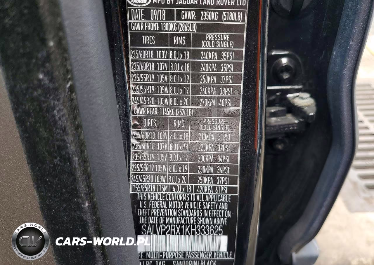 2019 Land Rover Range Rover Evoque Se VIN:SALVP2RX1KH333625 - 13
