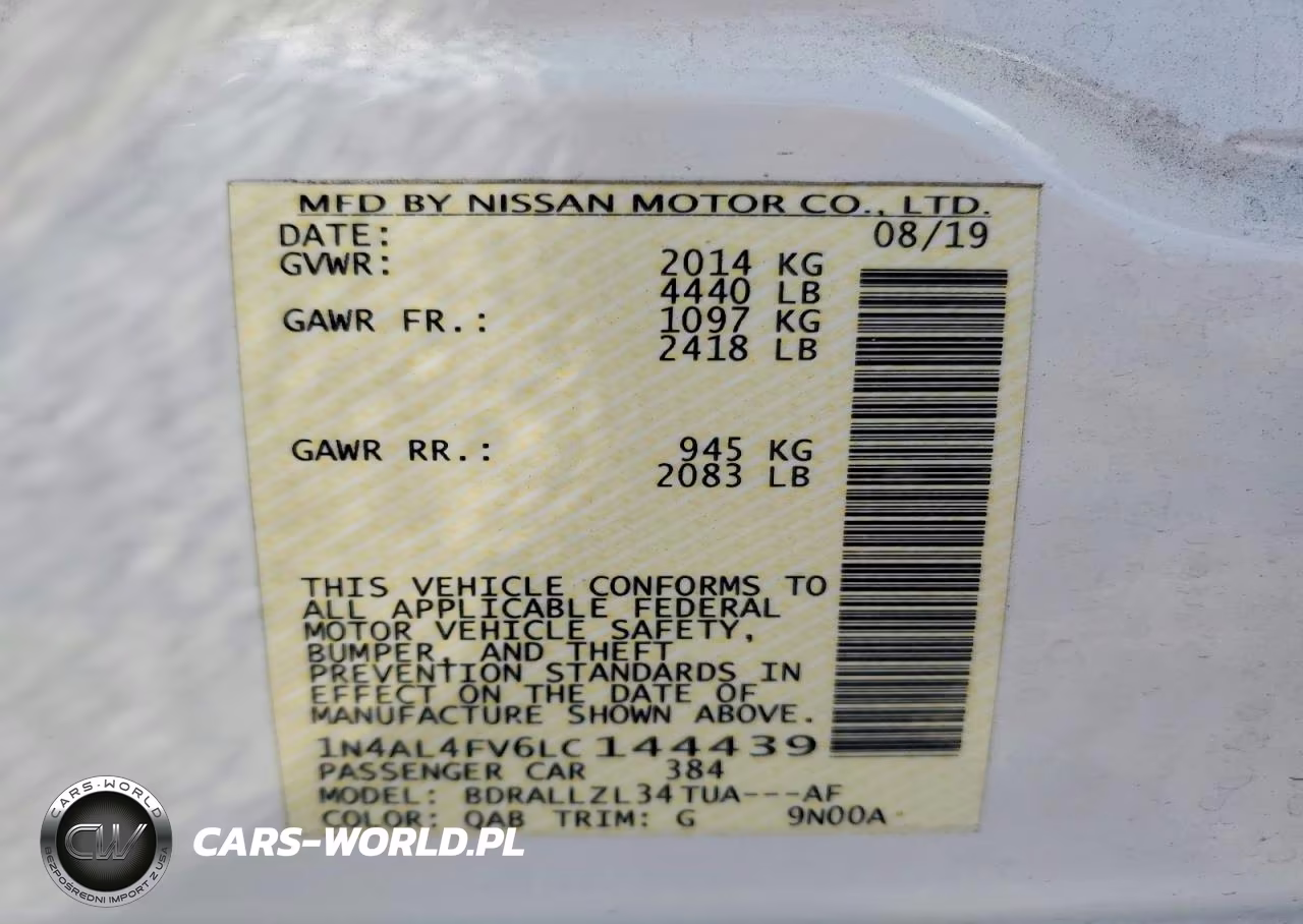 2020 Nissan Altima Platinum VIN:1N4AL4FV6LC144439 - 12