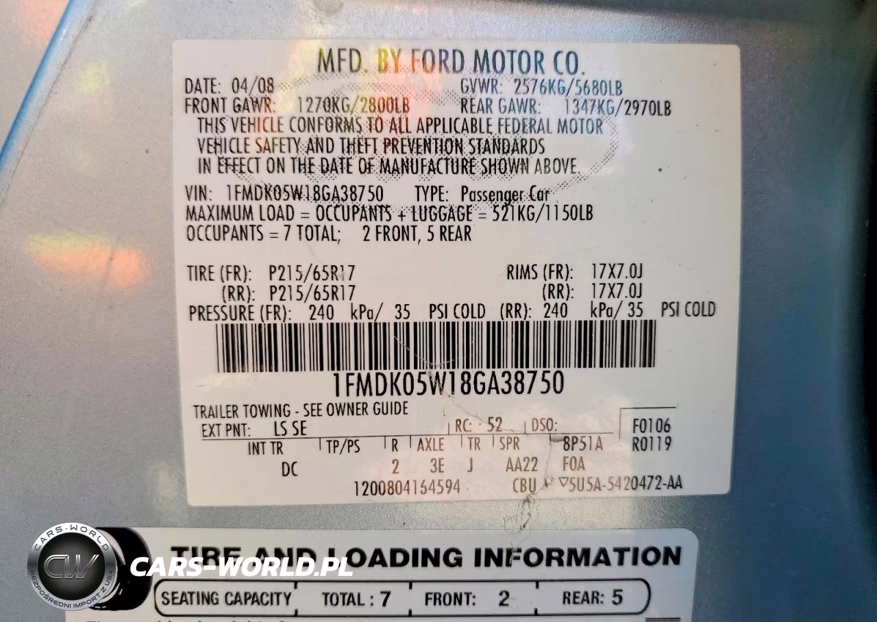 2008 Ford Taurus X Sel VIN:1FMDK05W18GA38750 - 13