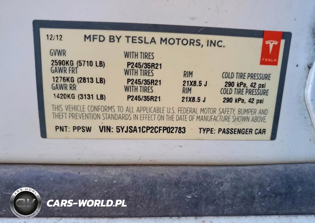 2012 Tesla Model S VIN:5YJSA1CP2CFP02783 - 12