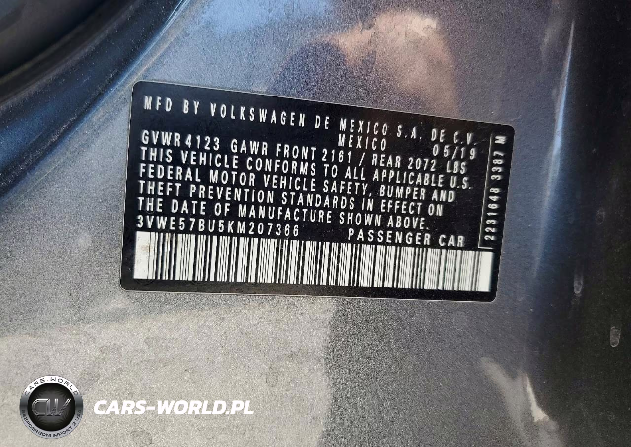 2019 Volkswagen Jetta Sel VIN:3VWE57BU5KM207366 - 12