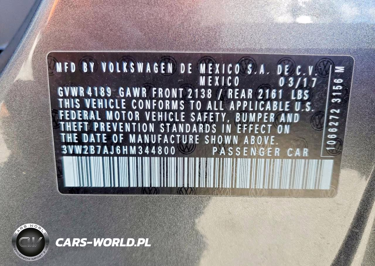 2017 Volkswagen Jetta S VIN:3VW2B7AJ6HM344800 - 12