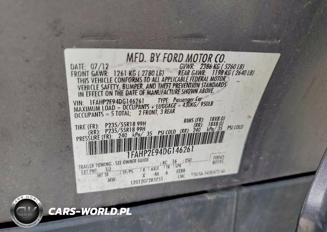 2013 Ford Taurus Sel VIN:1FAHP2E94DG146261 - 12