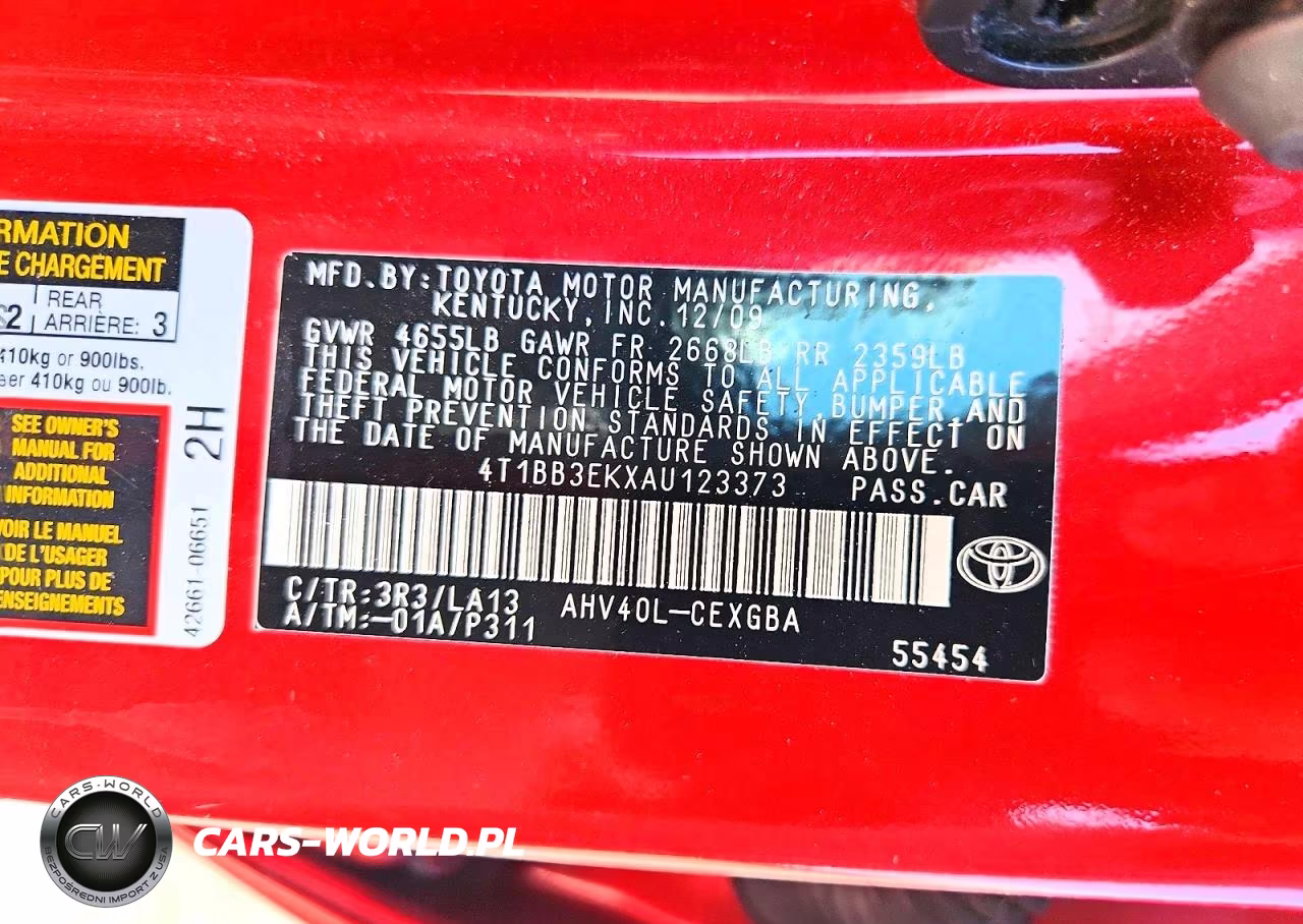 2010 Toyota Camry Hybrid VIN:4T1BB3EKXAU123373 - 13