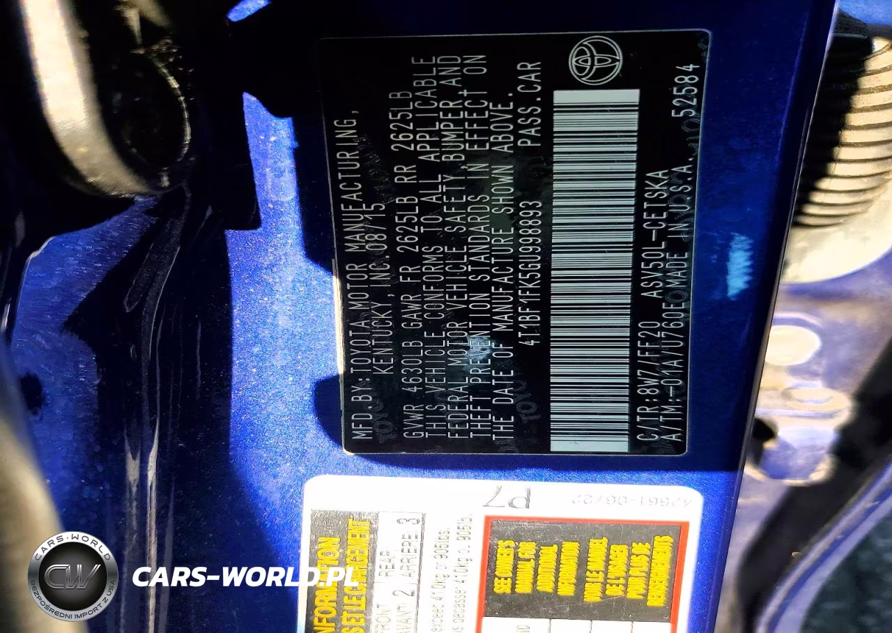 2016 Toyota Camry Se VIN:4T1BF1FK5GU998893 - 13