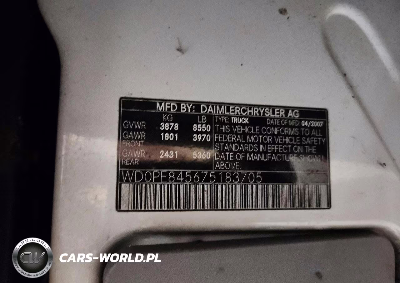2007 Dodge Sprinter 2500 VIN:WD0PE845675183705 - 13