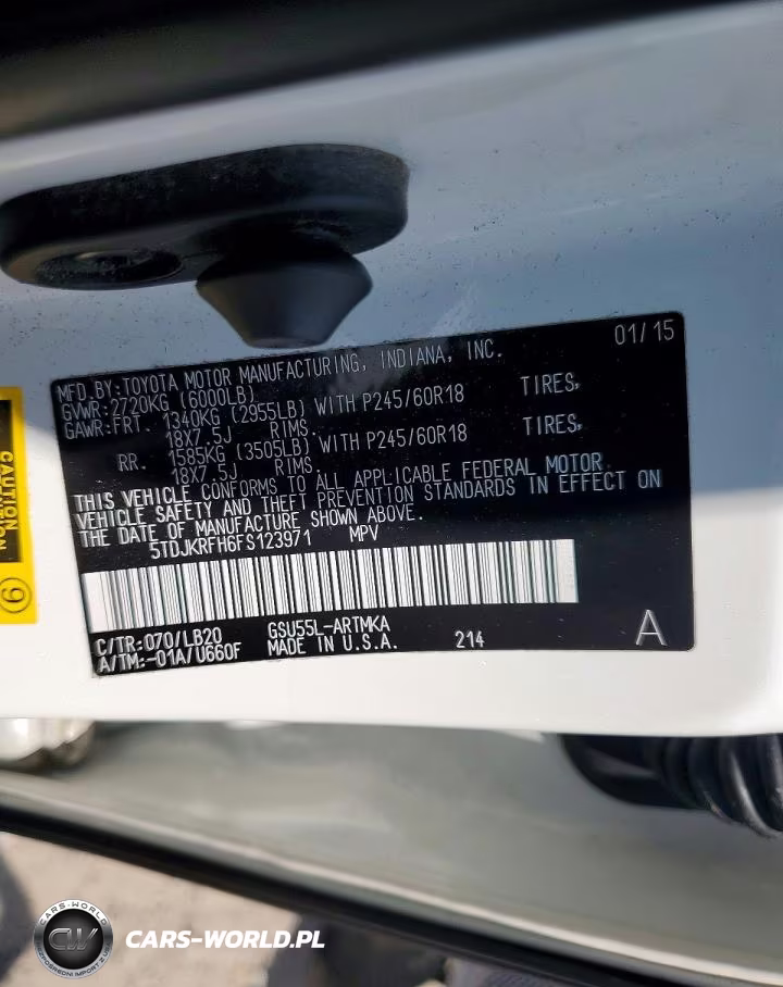 2015 Toyota Highlander Xle VIN:5TDJKRFH6FS123971 - 14