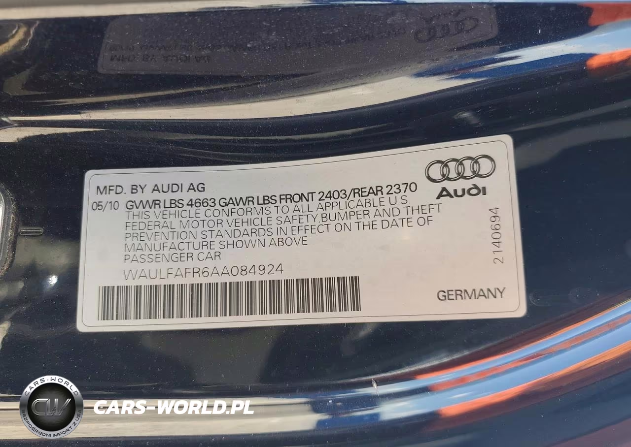 2010 Audi A5 Premium Plus VIN:WAULFAFR6AA084924 - 12