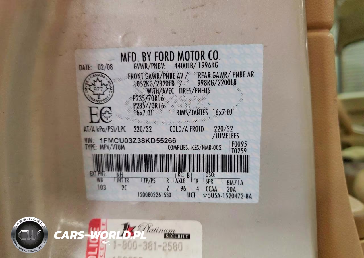 2008 Ford Escape Xlt VIN:1FMCU03Z38KD55266 - 12