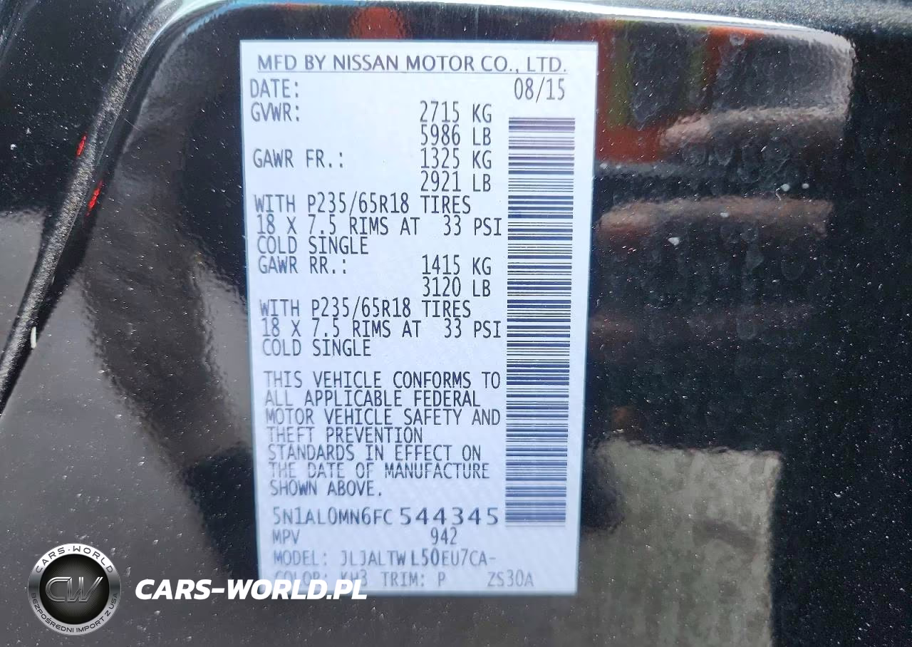 2015 INFINITI QX60  VIN:5N1AL0MN6FC544345 - 13